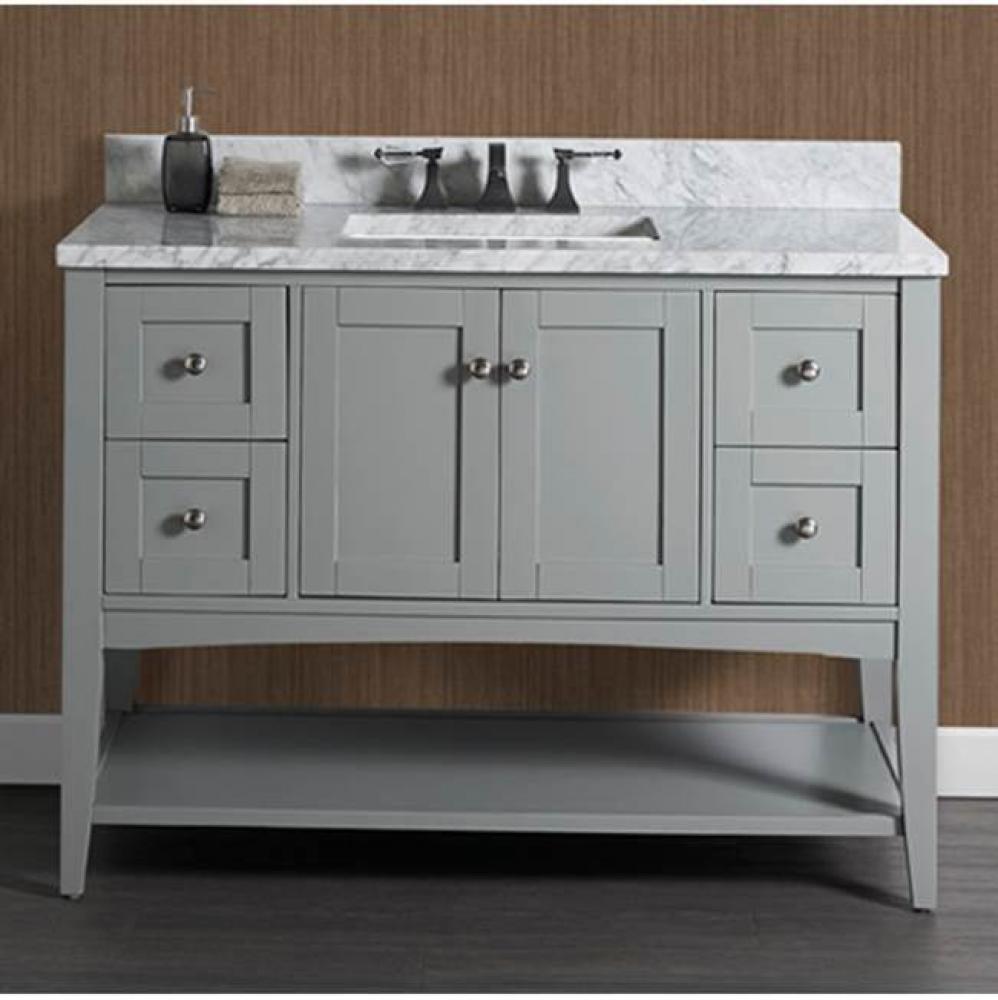 Shaker Americana 48'' Open Shelf Vanity - Light Gray