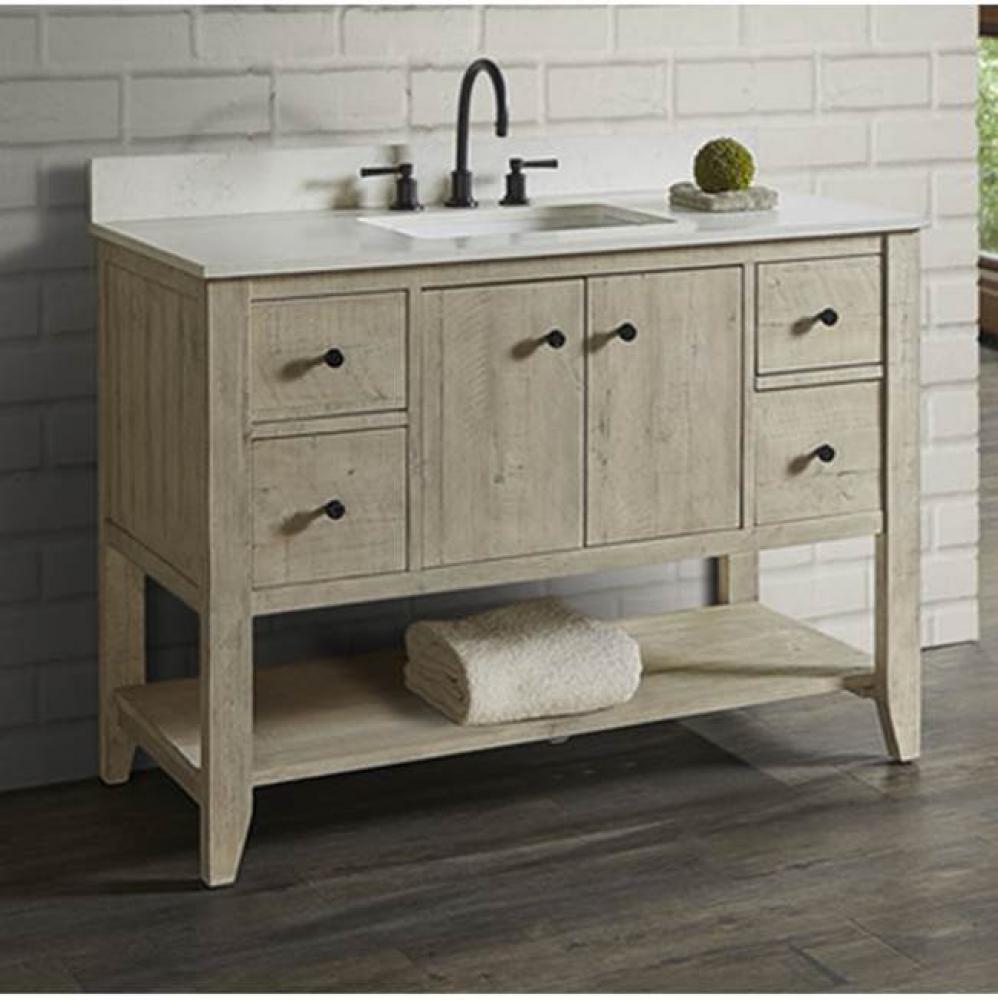 River View 48'' Open Shelf Vanity - Toasted Almond
