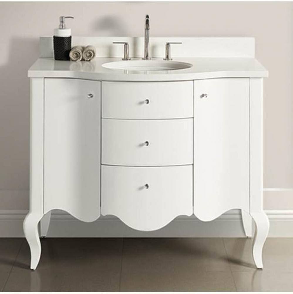 Belle Fleur 42'' Vanity - Glossy White