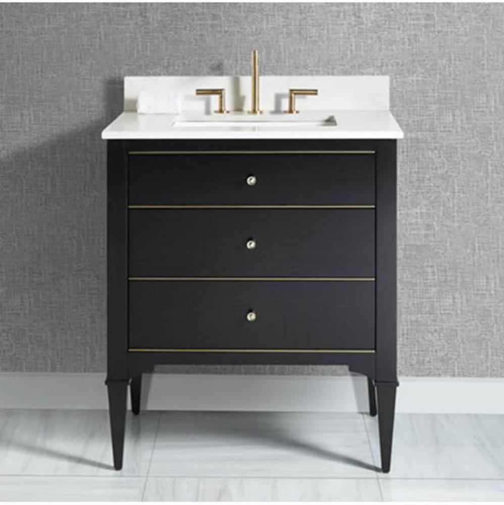 Charlottesville w/Brass 30'' Vanity - Vintage Black