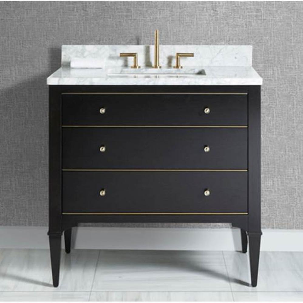 Charlottesville w/Brass 36'' Vanity - Vintage Black