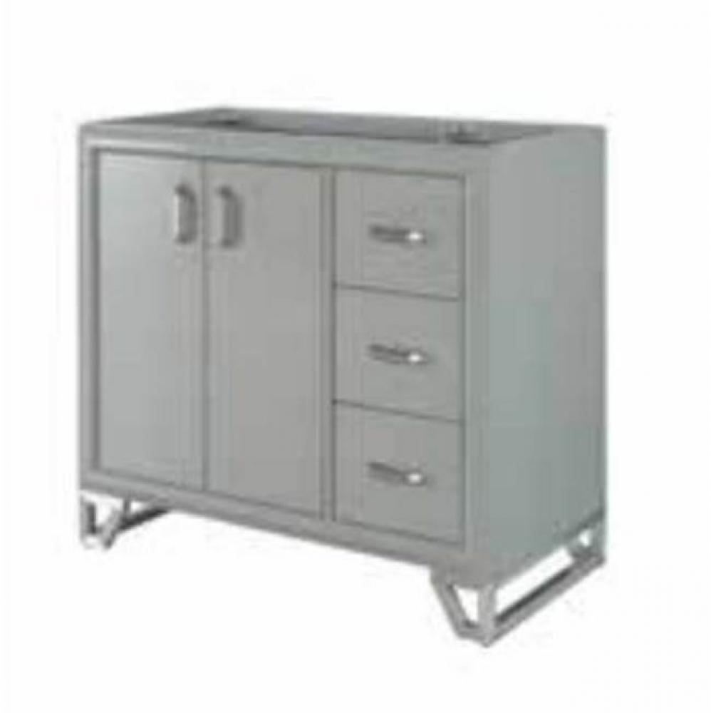 Revival 36'' Vanity Drawer-right - Glossy Medium Gray