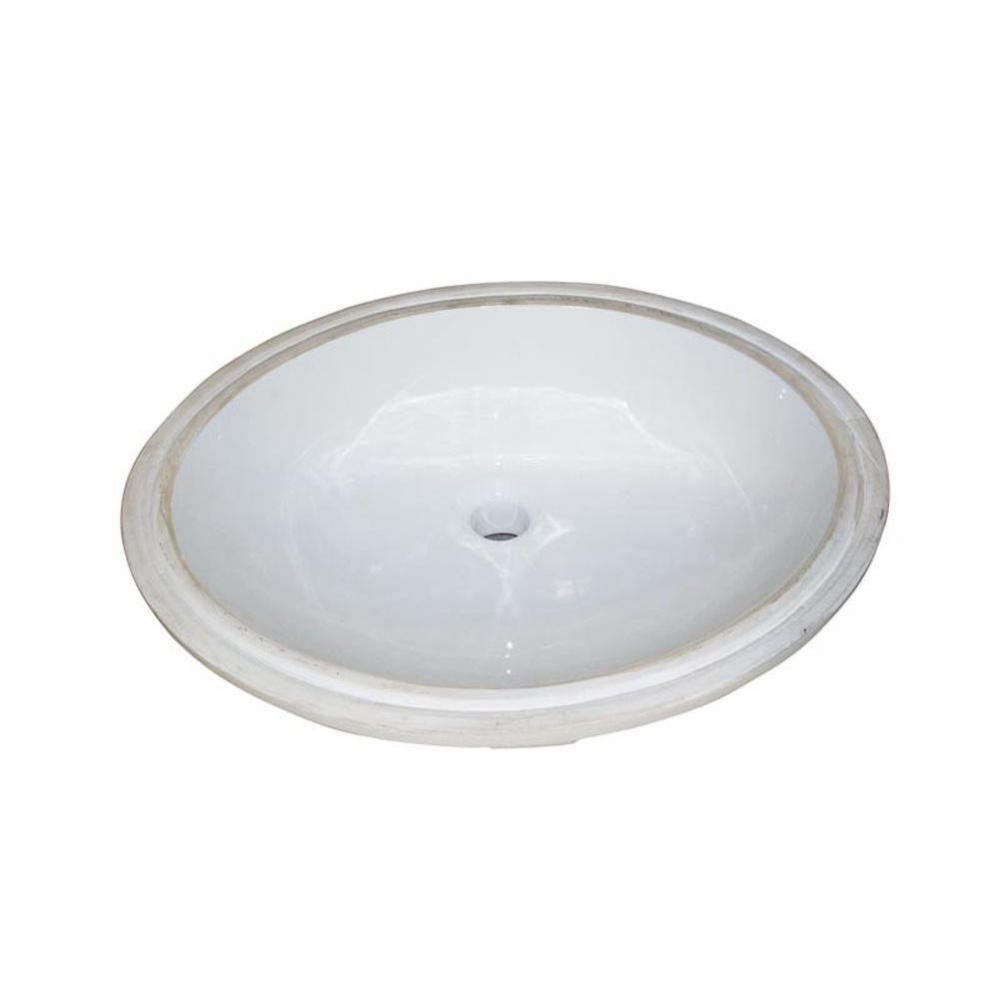 White (WH) Oval Ceramic Undermount Sink