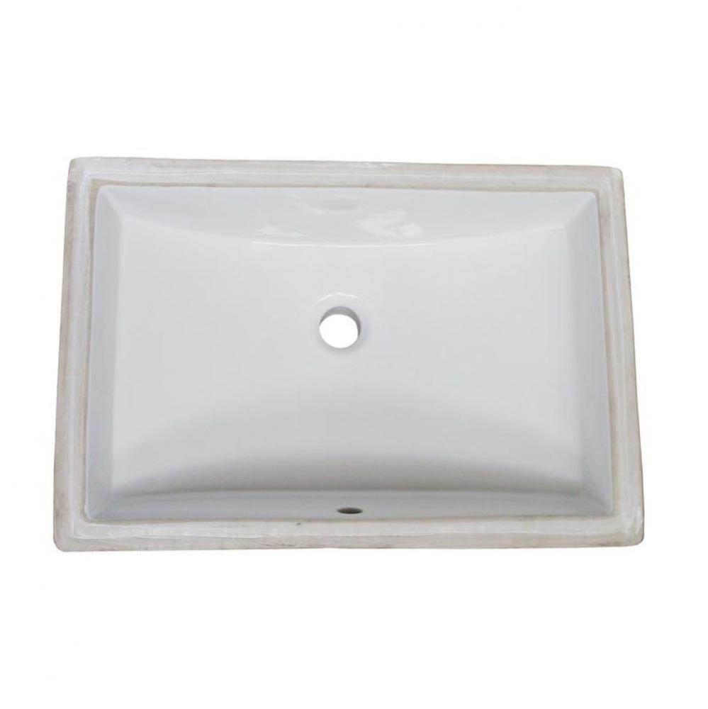 White (WH) Rectangular Ceramic Undermount Sink