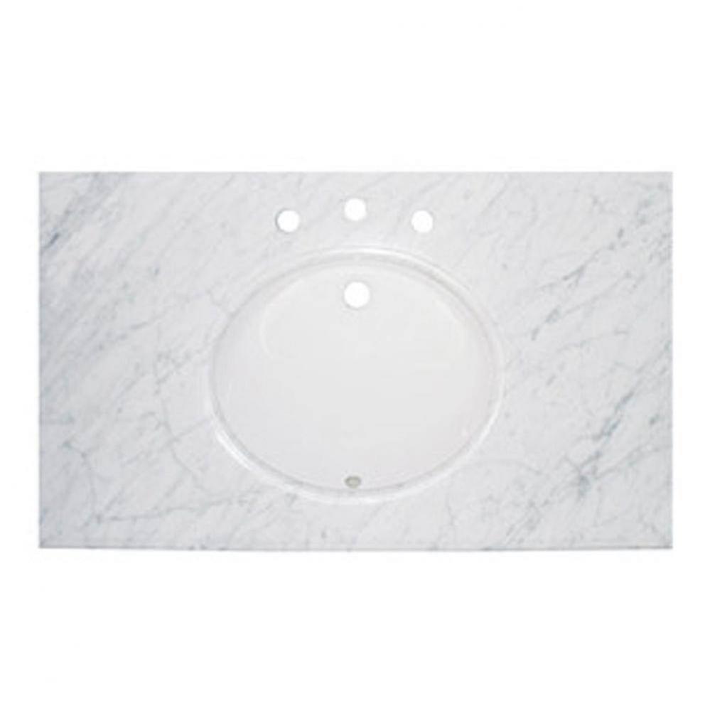 2cm (3/4'') 43'' White Carrera (WC) Marble Top - 8'' widespread