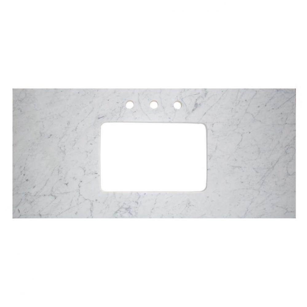 3cm (1-1/4'') 48'' White Carrera (WC) Marble Top - 8'' widespread