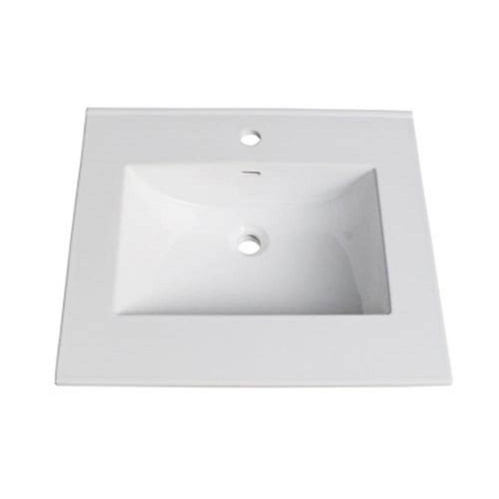 (11/16'') 25'' White Ceramic Top - single hole