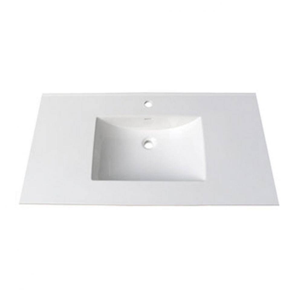(11/16'') 43'' White Ceramic Top - single hole