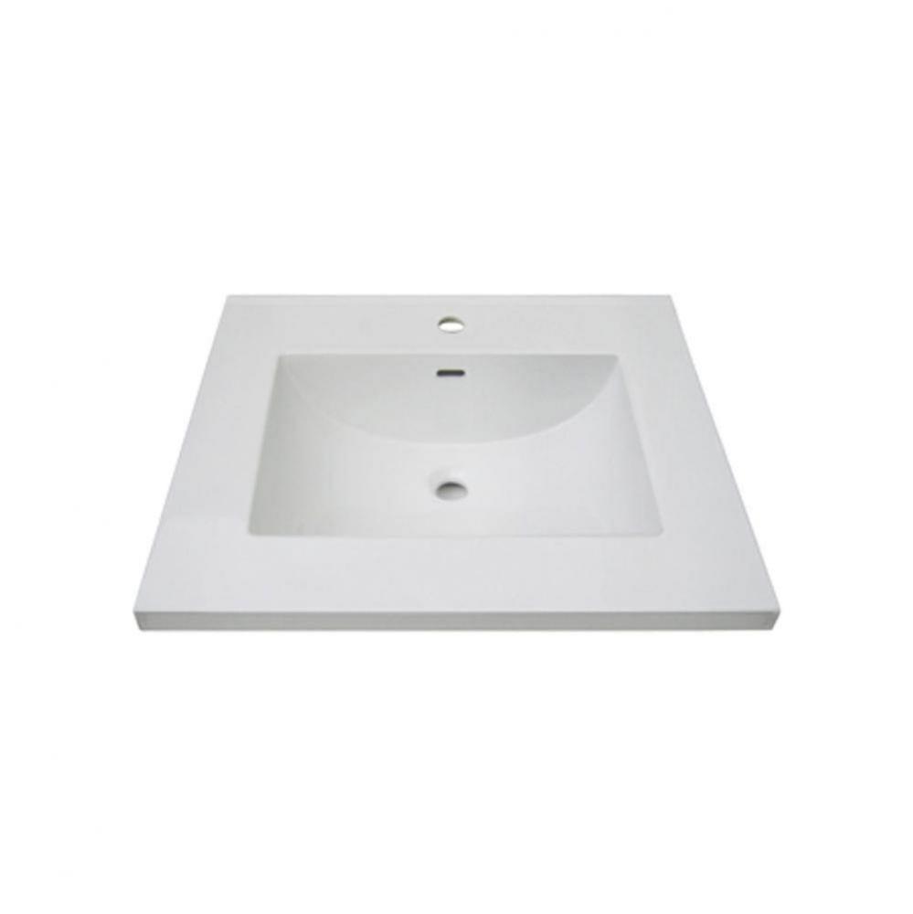 3cm (1-1/4'') 25'' White Ceramic Top - single hole
