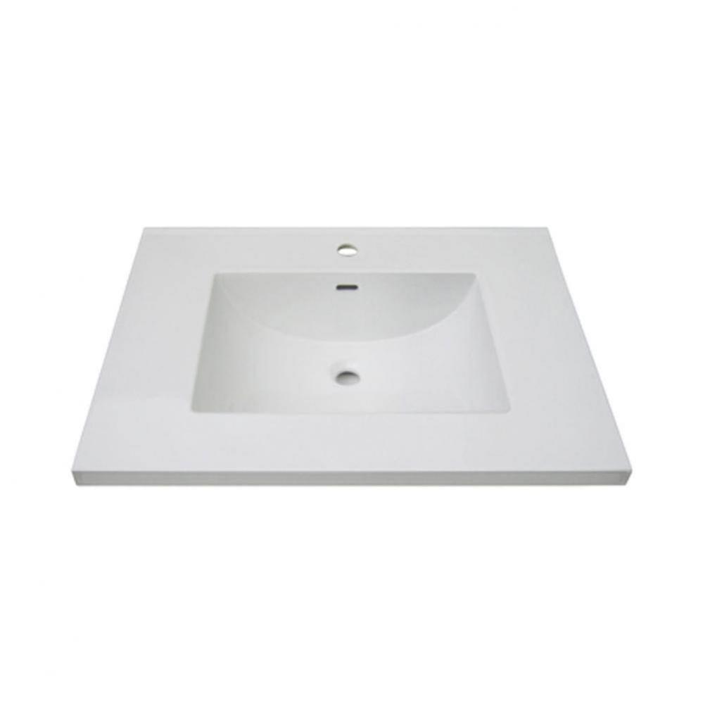 3cm (1-1/4'') 31'' White Ceramic Top - single hole