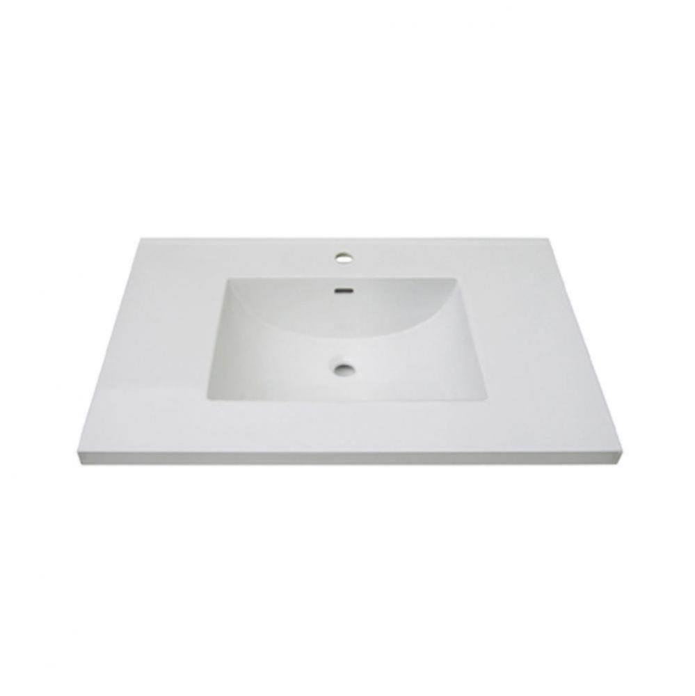 3cm (1-1/4'') 37'' White Ceramic Top - single hole