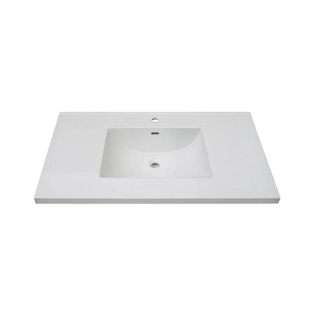 3cm (1-1/4'') 43'' White Ceramic Top - single hole