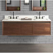 Fairmont Designs Canada 1505-WV6021D - M4 60'' Double Bowl Wall Mount Vanity - Natural Walnut