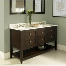 Fairmont Designs Canada 1513-VH6021D - Shaker Americana 60'' Double Bowl Open Shelf Vanity - Habana