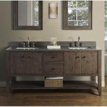 Fairmont Designs Canada 1515-VH7221D - River View 72'' Double Bowl Open Shelf Vanity - Toasted Almond