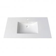 Fairmont Designs Canada TC-4322W1 - (11/16'') 43'' White Ceramic Top - single hole