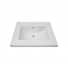 Fairmont Designs Canada TC3-2522W1 - 3cm (1-1/4'') 25'' White Ceramic Top - single hole