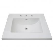 Fairmont Designs Canada TC3-2522W8 - 3cm (1-1/4'') 25'' White Ceramic Top - 8'' widespread