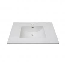 Fairmont Designs Canada TC3-3722W1 - 3cm (1-1/4'') 37'' White Ceramic Top - single hole