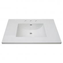 Fairmont Designs Canada TC3-3722W8 - 3cm (1-1/4'') 37'' White Ceramic Top - 8'' widespread