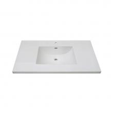 Fairmont Designs Canada TC3-4322W1 - 3cm (1-1/4'') 43'' White Ceramic Top - single hole