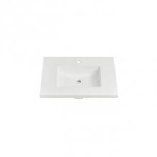 Fairmont Designs Canada TS4-S3122MW1 - 4cm (1½'') 31'' Matte White (MW) Solid Surface Top - single hole