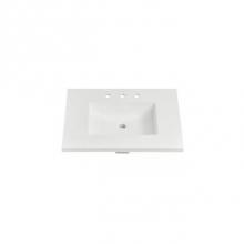 Fairmont Designs Canada TS4-S3122MW8 - 4cm (1½'') 31'' Matte White (MW) Solid Surface Top - 8'' spread