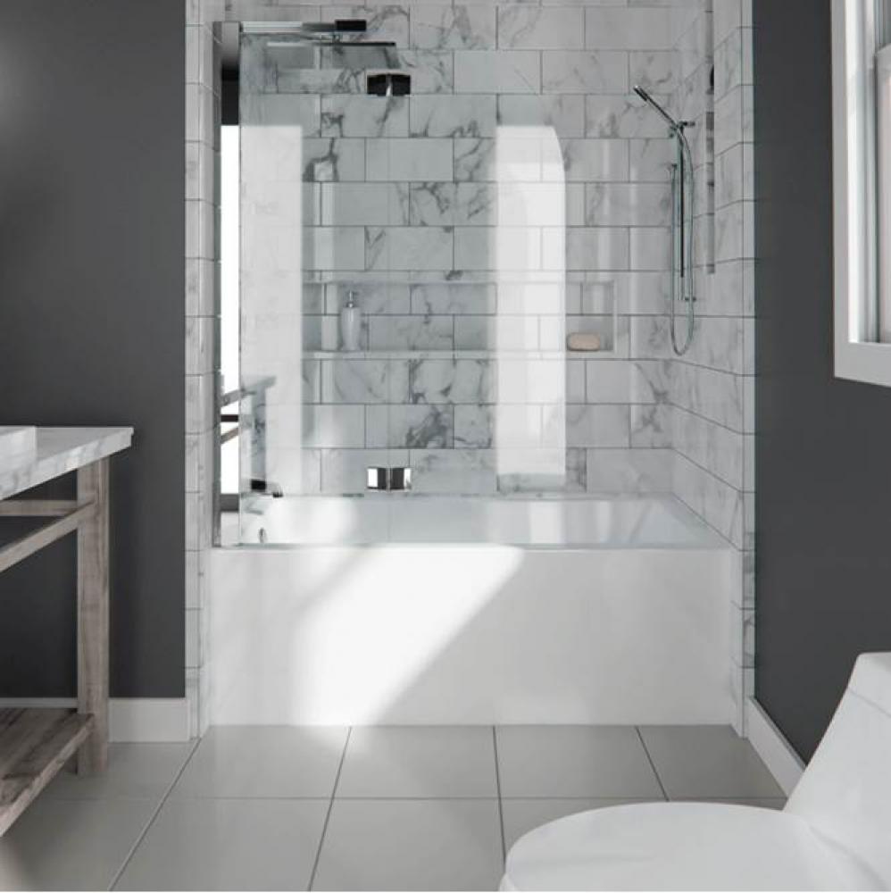 ALBANA bathtub 30x60 AFR with Tiling Flange, Left drain, Whirlpool/Activ-Air, White ALBA3060 BG AF