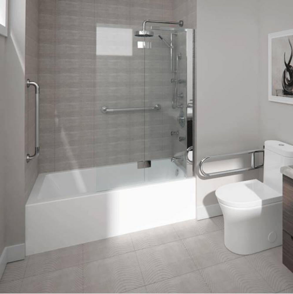 ASTICA bathtub 30x60 AFR with Tiling Flange and Skirt, Left drain, White ASTI3060 BJG AFR