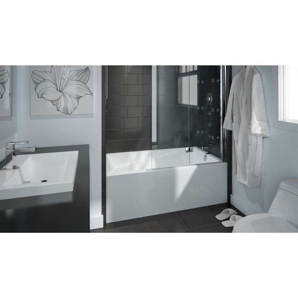 Azea 3260 IFS AFR Acrylic Alcove Left-Hand Drain Activ-Air Bathtub in White