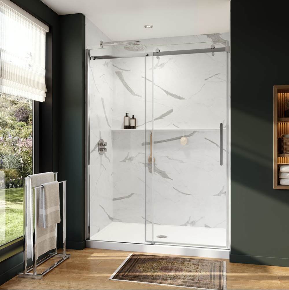 Axion 56 1/2-59 x 78 3/4 in. 8mm Sliding Shower Door for Alcove Installation with Clear glass in C