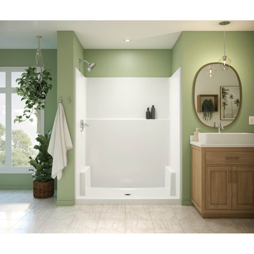 Galatea SH6036 AcrylX™ Alcove Center Drain One-Piece Shower in White