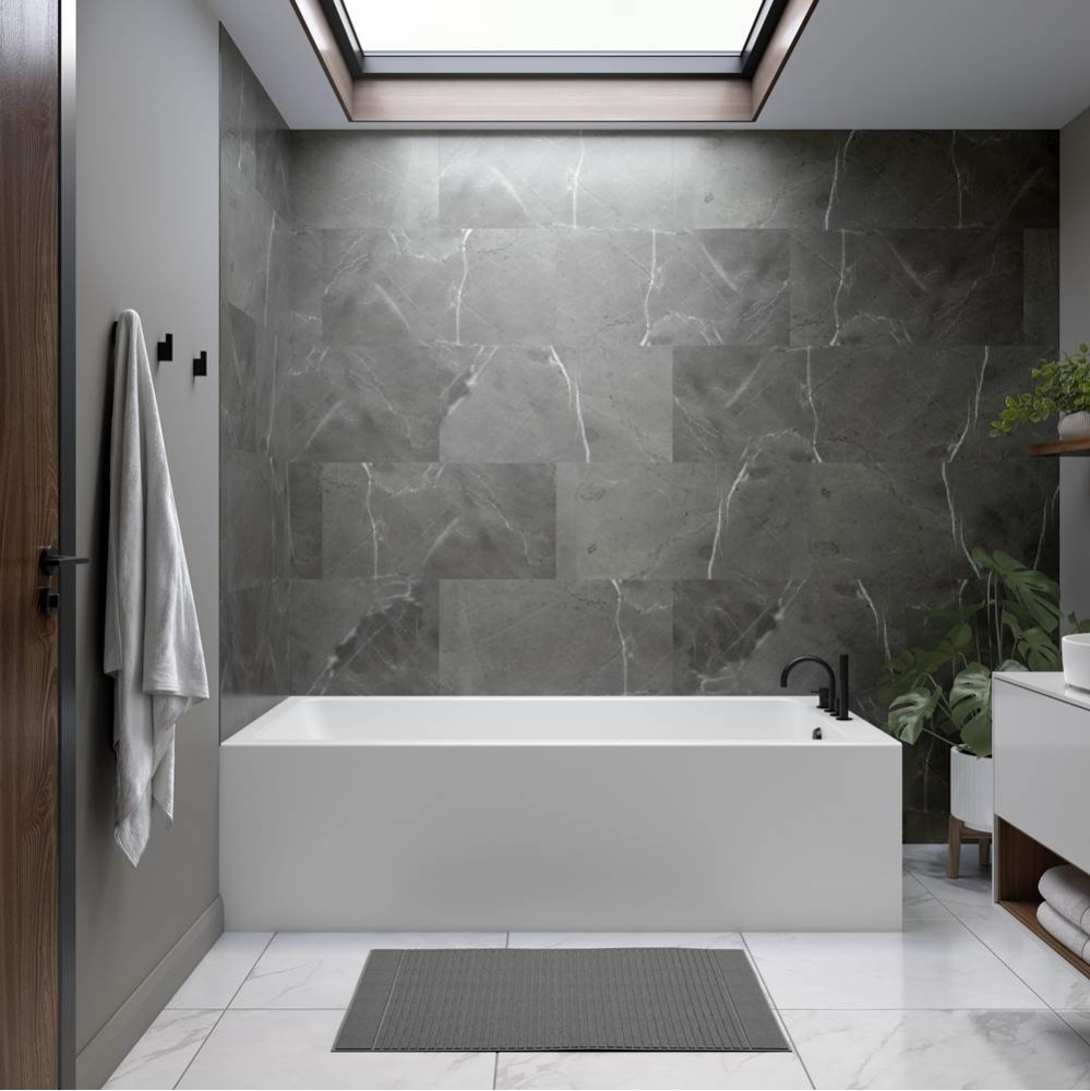 Pia 3272 IFS AFR Acrylic Left Corner Right-Hand Drain Bathtub in White