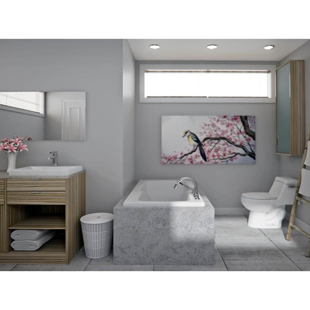 Velona 7236 Acrylic Drop-In End Drain Activ-air Bathtub in White