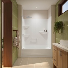 Neptune Entrepreneur Canada 220371-000-001-222 - Astley Access TS-6032 Acrylic Alcove Right-Hand Drain One-Piece Tub Shower in White