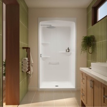 Neptune Entrepreneur Canada 220376-000-001-222 - Astley SHR-4834 Acrylic Alcove Center Drain One-Piece Shower in White