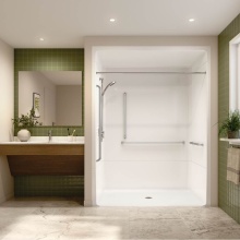 Neptune Entrepreneur Canada 220400-000-001-201 - Banff BFS-6036A - CSA Compliant Acrylic Alcove Center Drain Beveled Threshold One-Piece Shower in