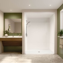 Neptune Entrepreneur Canada 220400-000-001-273 - Banff BFS-6036A Acrylic Alcove Center Drain Vertical Threshold One-Piece Shower in White