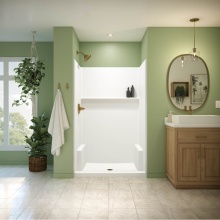 Neptune Entrepreneur Canada 220363-000-002-225 - Galatea SH4834X AFR AcrylX™ Alcove Center Drain One-piece Shower in White