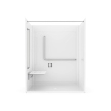 Neptune Entrepreneur Canada 220377-000-002-227 - Banff BFS-6036F - NBC-Alberta Compliant AcrylX™ Alcove Center Drain Shower in White with Left L-