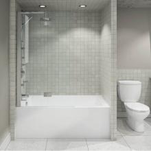 Neptune Entrepreneur Canada E15.20710.550031.10 - PIA bathtub 30x60 AFR with Tiling Flange and Skirt, Left drain, Whirlpool/Activ-Air,White PIA3060