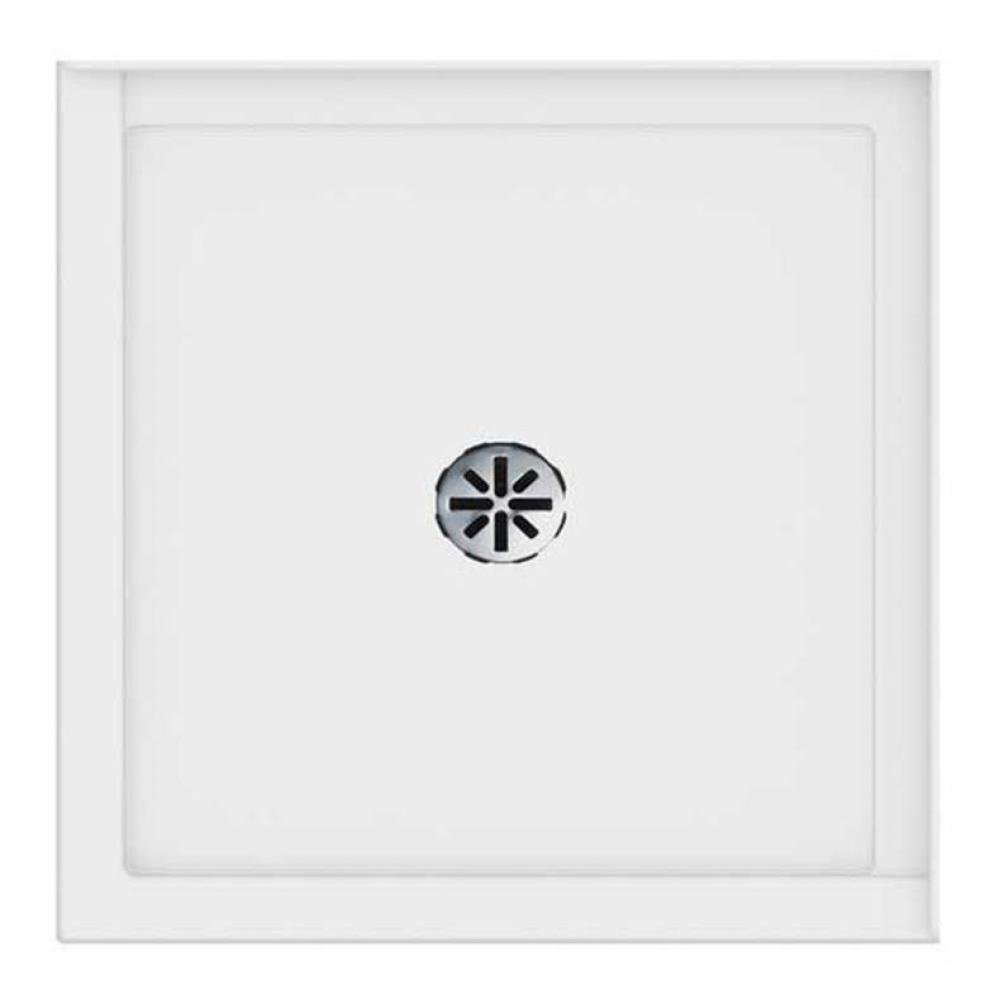 Impact Shower Base 36X36, Central Drain, With Tiling Flange 2 Sides, White