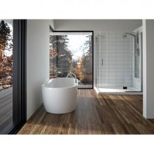 Neptune Rouge Canada 15.22312.000015.10 - Freestanding One Piece Berlin 32X60, Rouge-Air, Chrome Drain, White