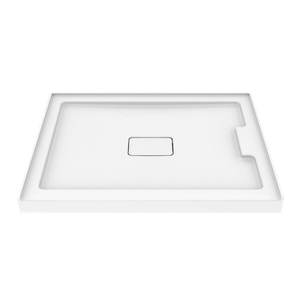 Shower tray column right flange 48x36 white