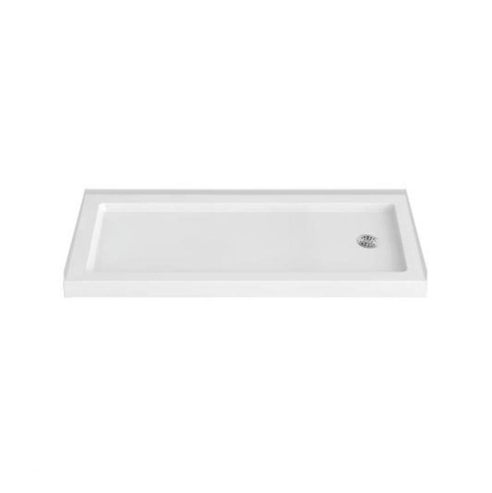 Shower tray 60x32 BUILT IN RIGHT waste white