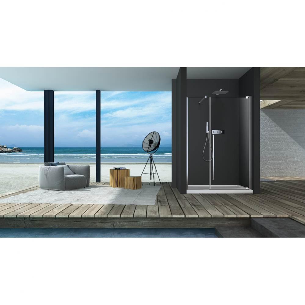 Amaly 48 chrome clear straight shower door