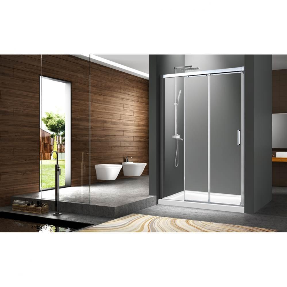Caldara 36 chrome clear straight shower door