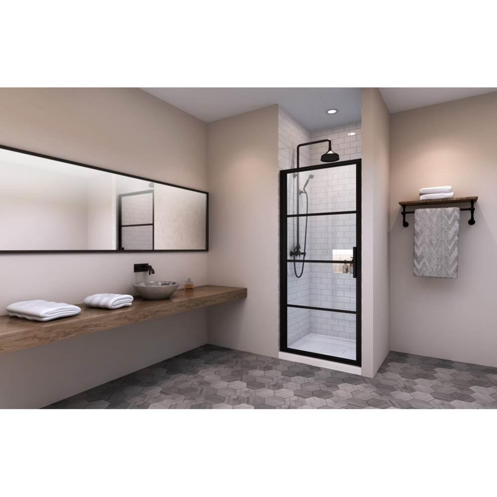 Materia 32'' door alcove black clear and black frame