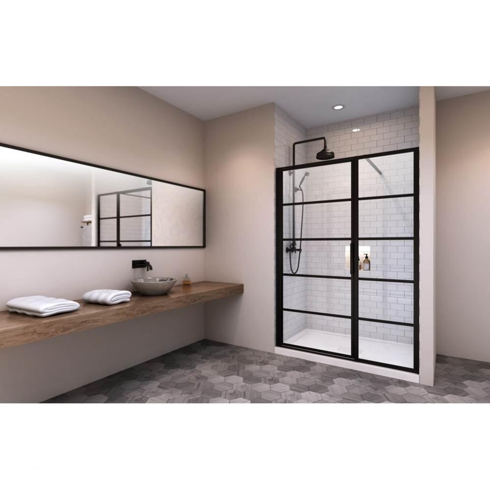 Materia 48'' door alcove black clear and black frame