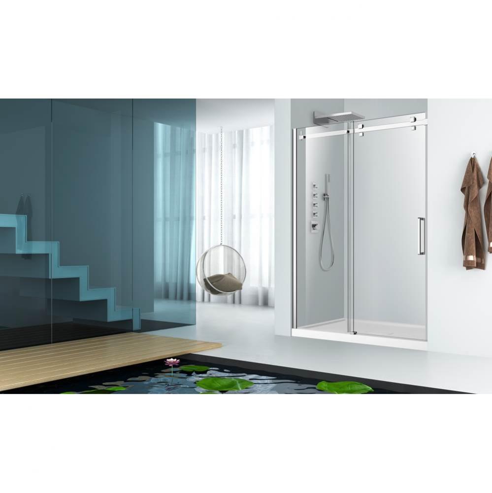 Piazza 60 chrome clear straight shower door